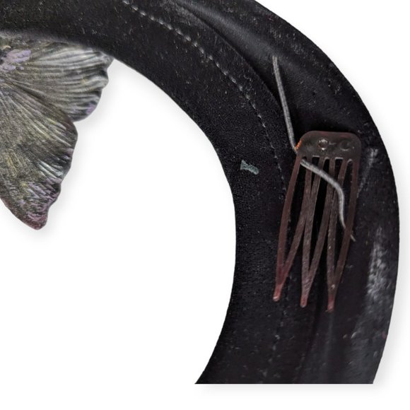 Vintage Black Velvet Butterfly Fascinator Hat main image 9